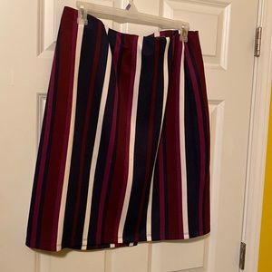 NY & Co Pencil Skirt Burgundy/Navy/Crème